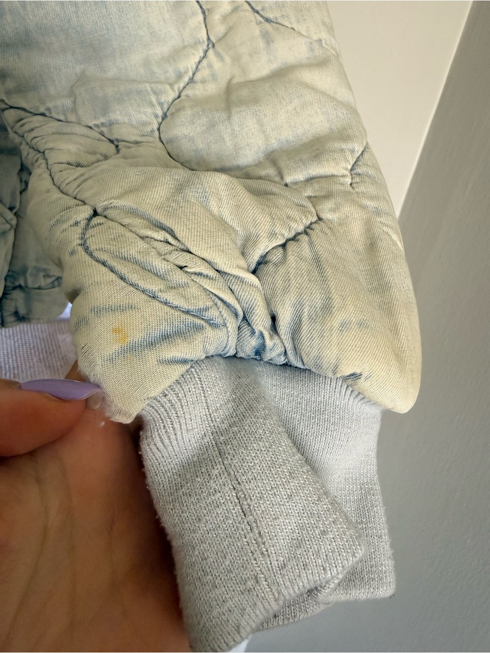 Quilted Jacket - Light Blue View 5